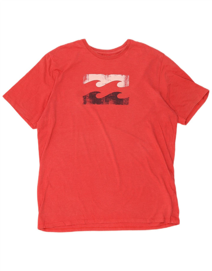 Camiseta gráfica masculina BILLABONG Top XL de algodão vermelho