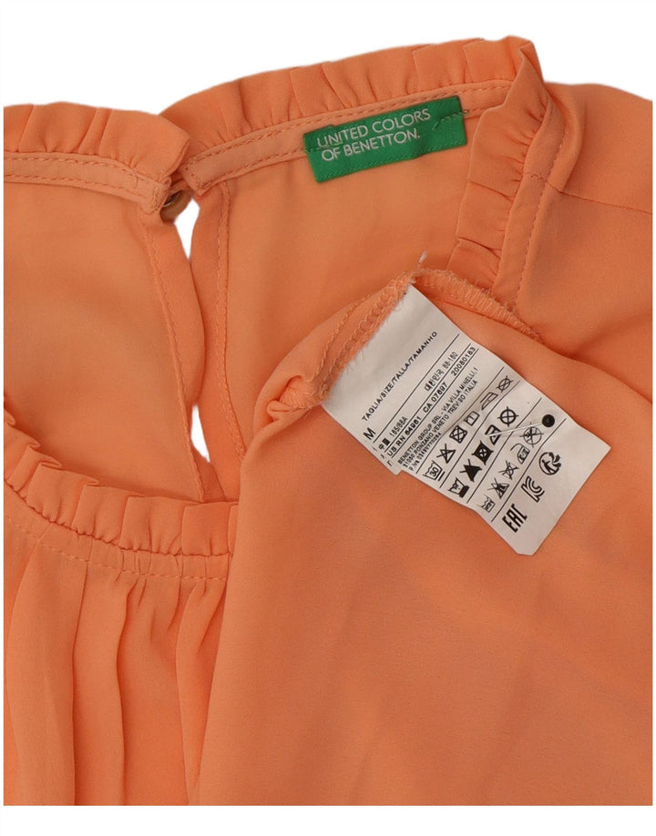 Blusa feminina Benetton UK 14 poliéster laranja médio