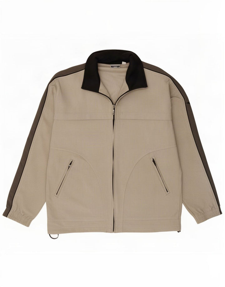 Diadora Mens Tracksuit Top Jacket UK 40 Medium Beige Colourblock Poliéster