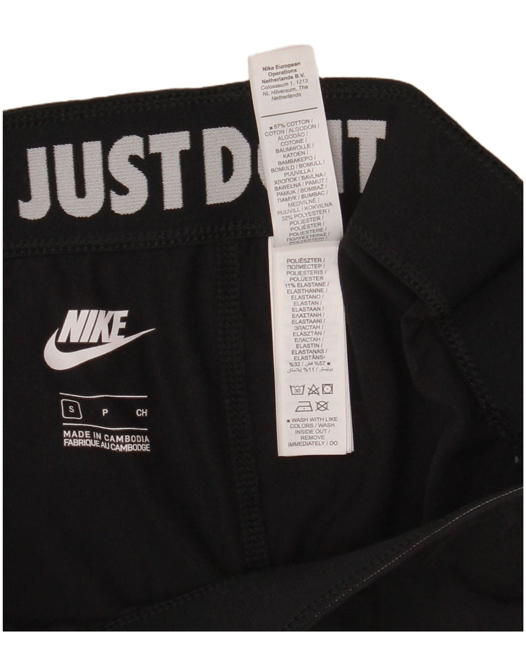 Leggings femininas Nike Graphic UK 8 pequenas de algodão preto