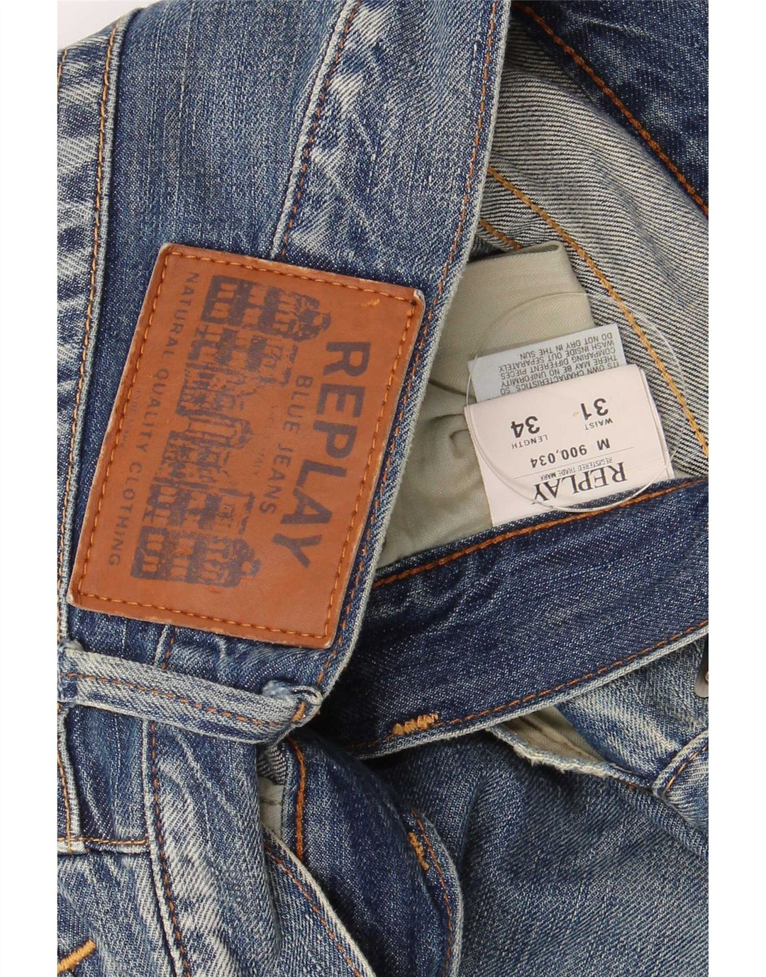 Replay Jeans reto feminino W31 L34 azul algodão