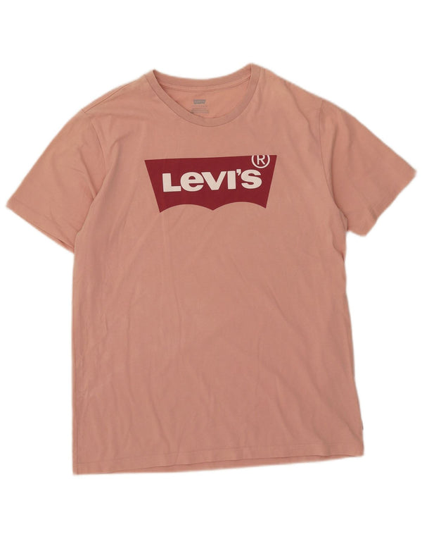 Camiseta gráfica masculina Levi's Top médio algodão rosa