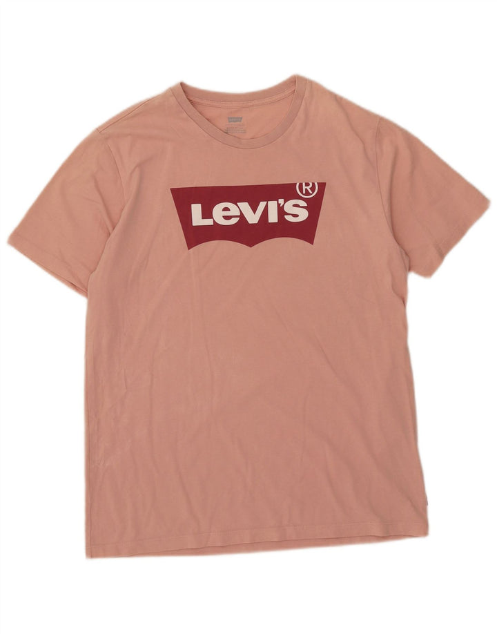 Camiseta gráfica masculina Levi's Top médio algodão rosa