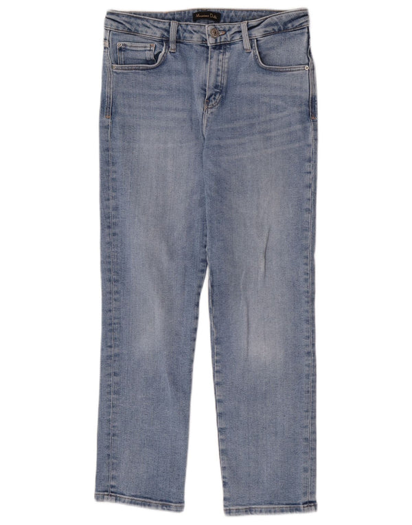 Jeans retos femininos Massimo Dutti EU 38 pequeno W28 L27 azul