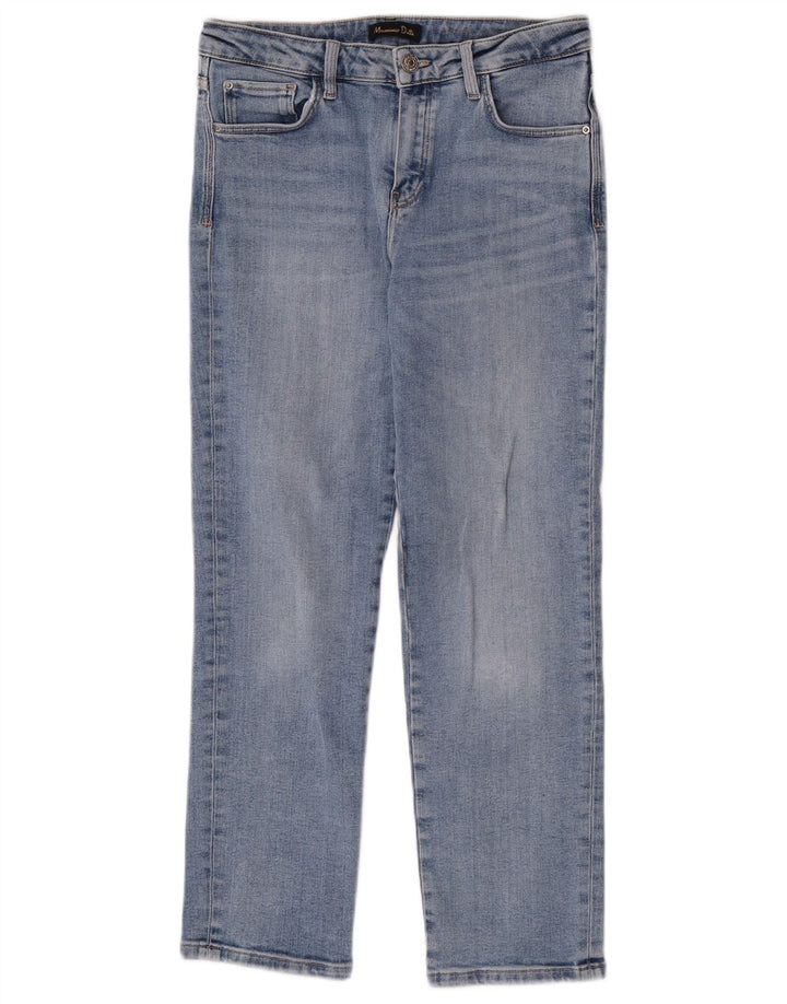 Jeans retos femininos Massimo Dutti EU 38 pequeno W28 L27 azul