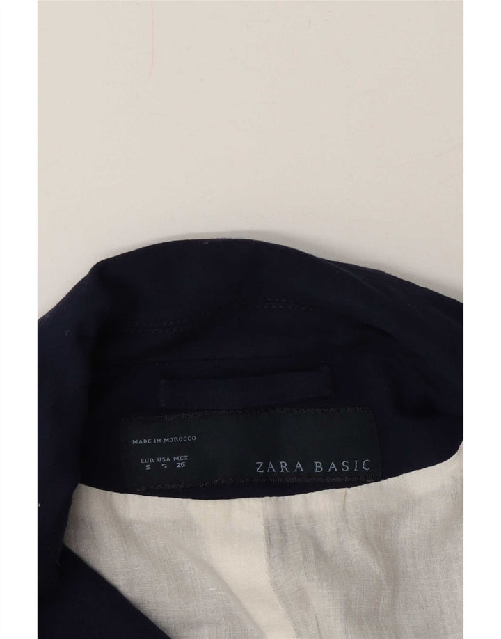 Jaqueta blazer feminina Zara com 1 botão Reino Unido 10 pequena azul marinho