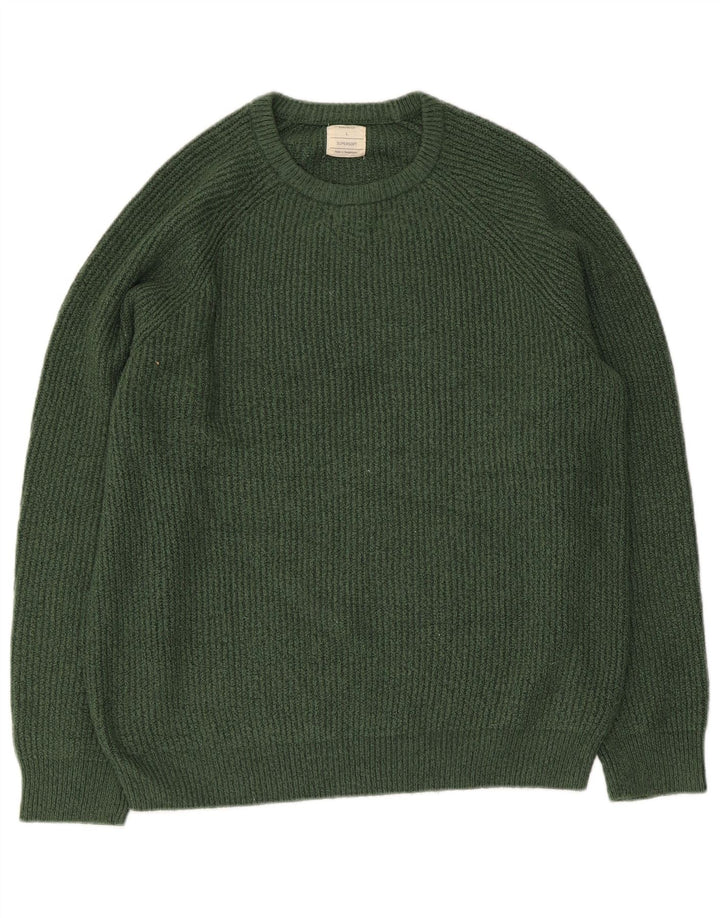 Suéter masculino Marks & Spencer com gola redonda, grande poliamida verde