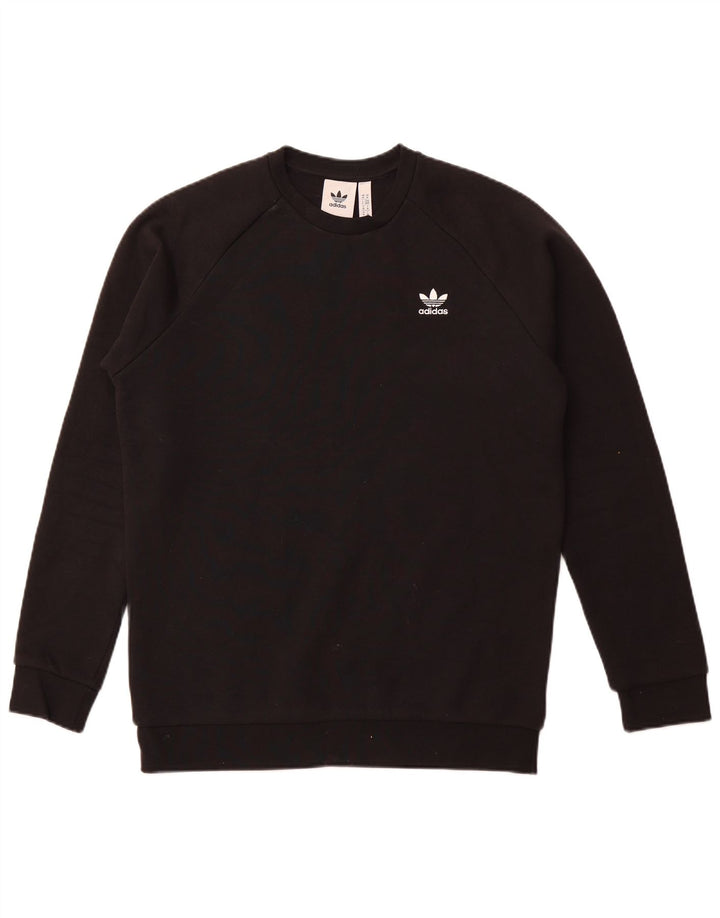 ADIDAS Mens Moletom Jumper Médio Algodão Preto