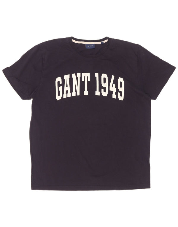 Camiseta masculina gráfica Gant Top XL algodão azul marinho