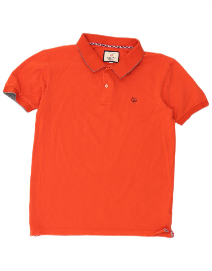 Camisa polo masculina vintage pequena algodão laranja