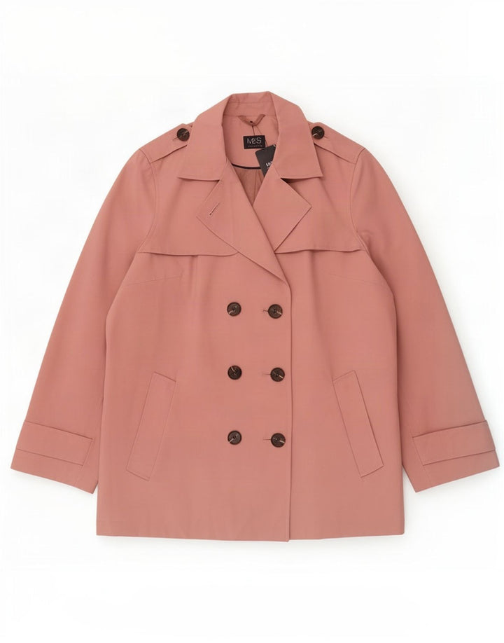 Casaco impermeável feminino Marks & Spencer UK 18 XL poliéster rosa