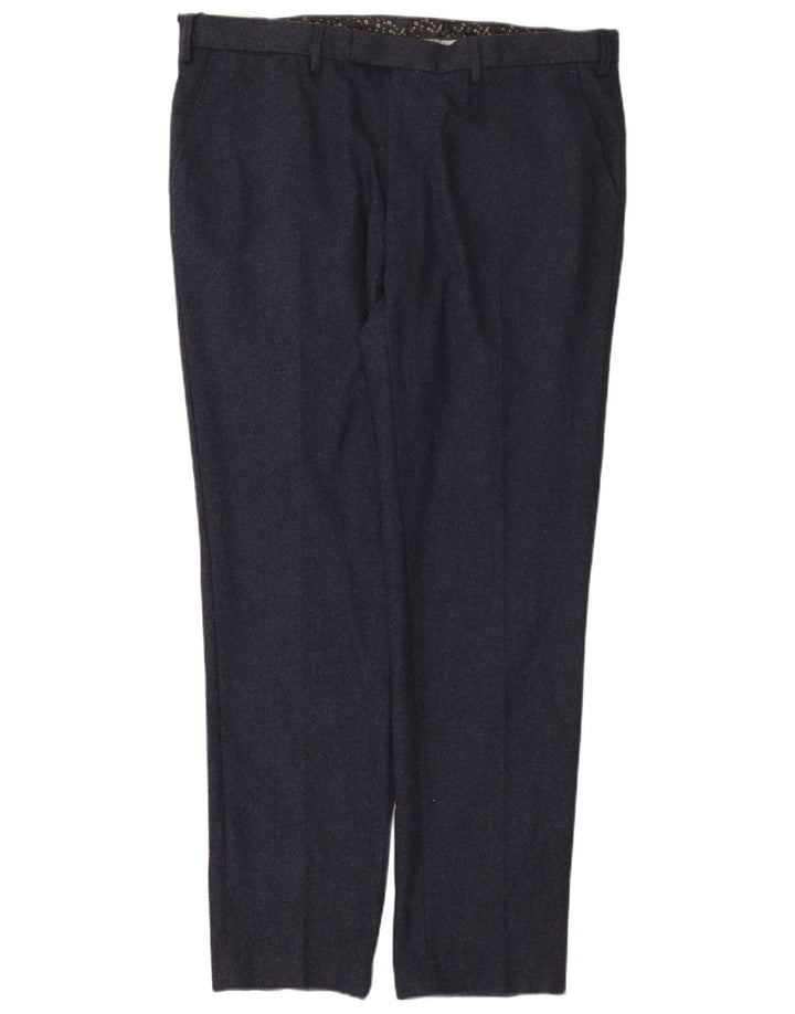 Calça Chino Slim Masculina Marks & Spencer W40 L33 Azul Marinho Lã