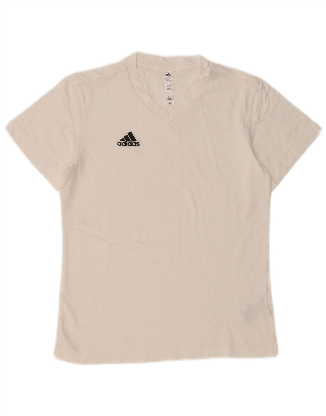 ADIDAS Womens T-Shirt Top UK 8/10 Pequeno Algodão Branco