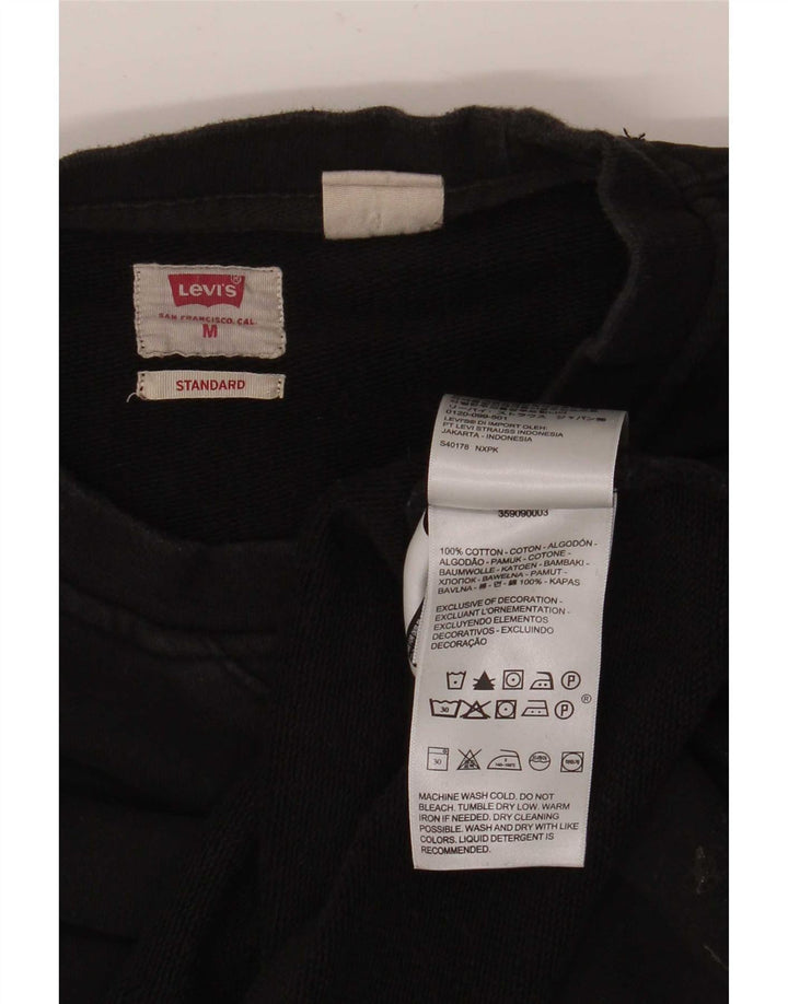 Suéter de moletom oversized padrão feminino Levi's Reino Unido 14 médio preto