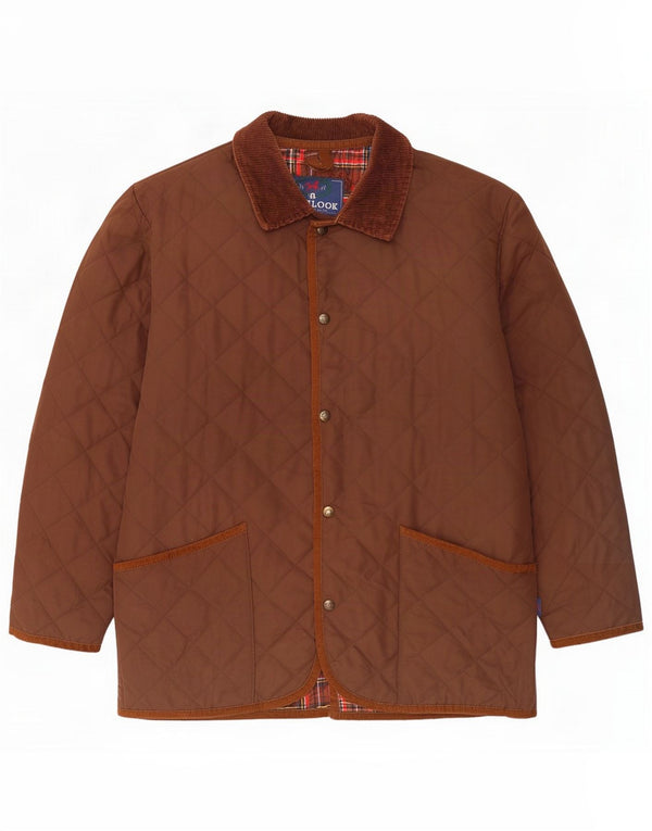Jaqueta acolchoada masculina vintage Reino Unido 40 grande marrom