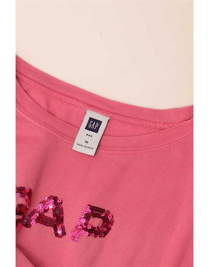 Camiseta feminina gráfica Gap UK 12 rosa médio