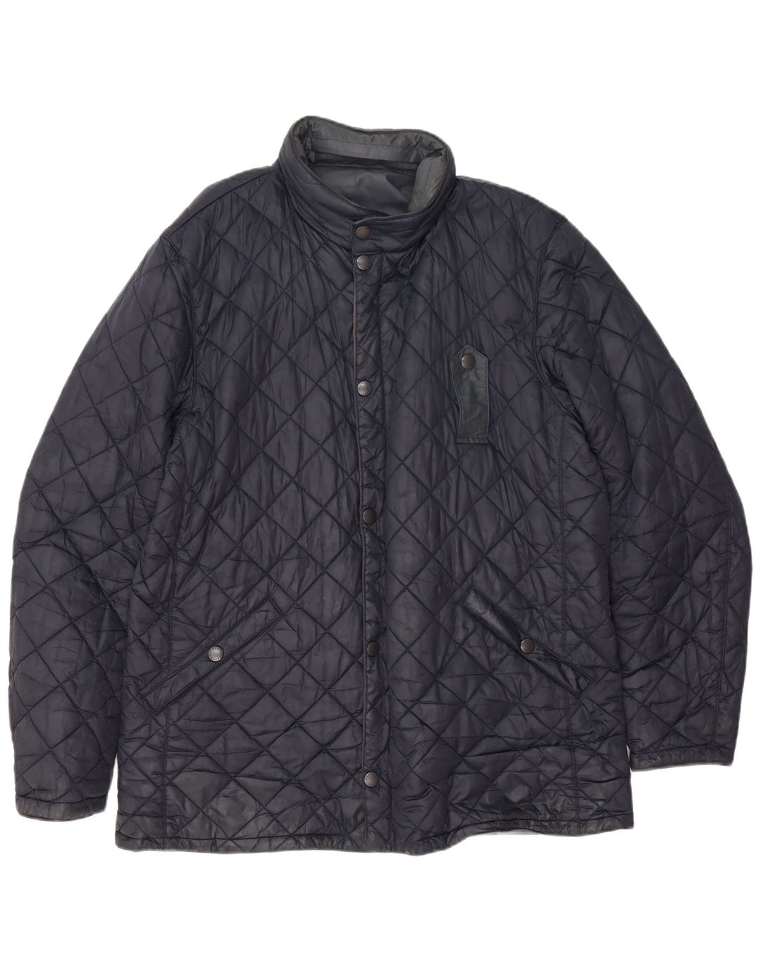 Jaqueta masculina reversível de algodão encerado Barbour UK 44 2XL azul marinho