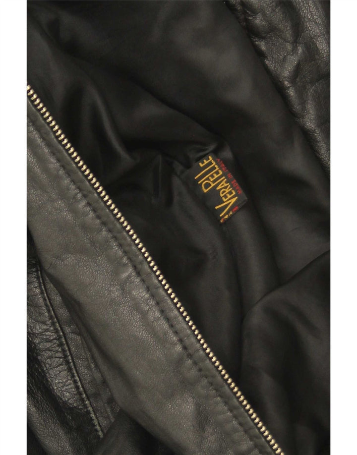 Jaqueta de couro masculina vintage UK 38 média preta