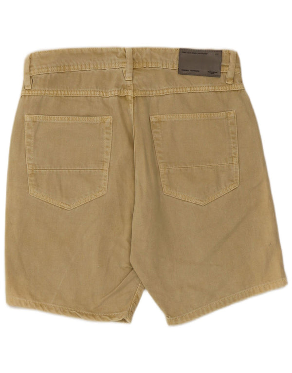 Zara Mens Denim Shorts EU 40 Médio W31 Algodão Bege