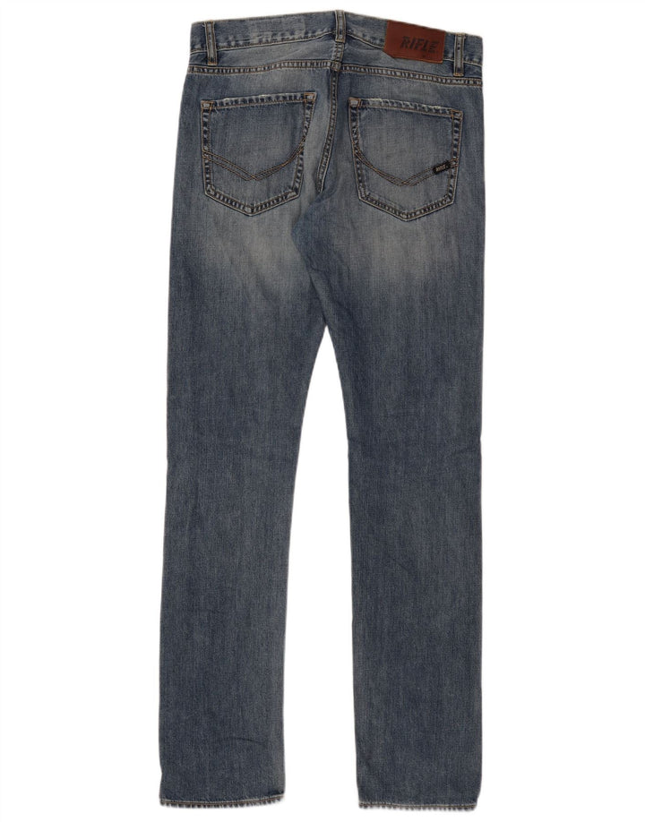 Rifle Mens Straight Jeans W30 L33 Azul Algodão