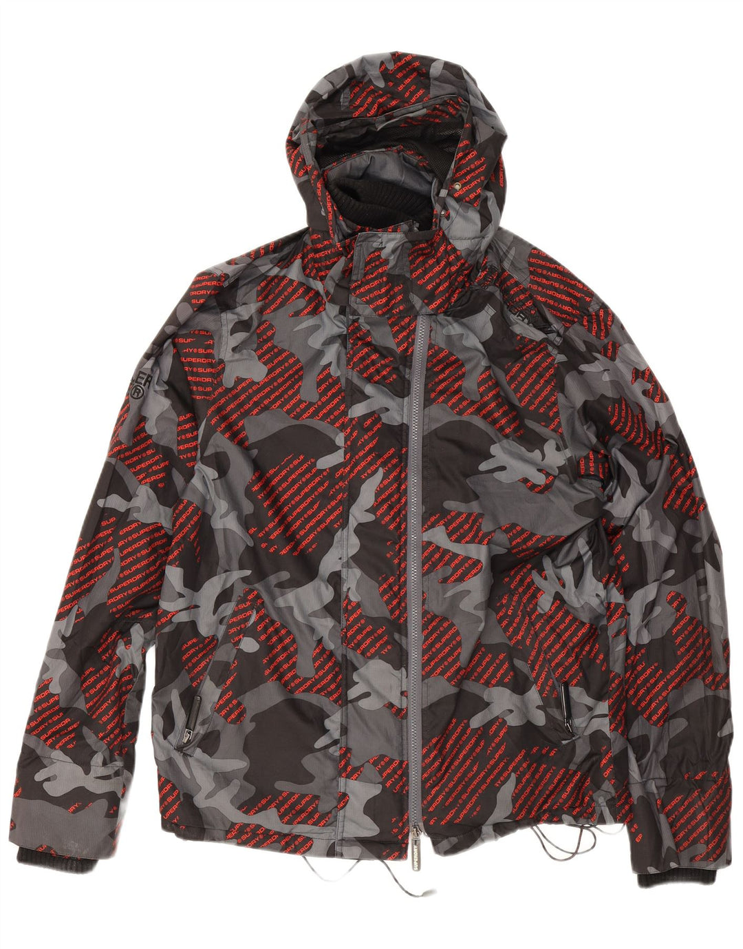 Jaqueta de chuva masculina Superdry Windcheater Graphic UK 40 grande camuflagem cinza
