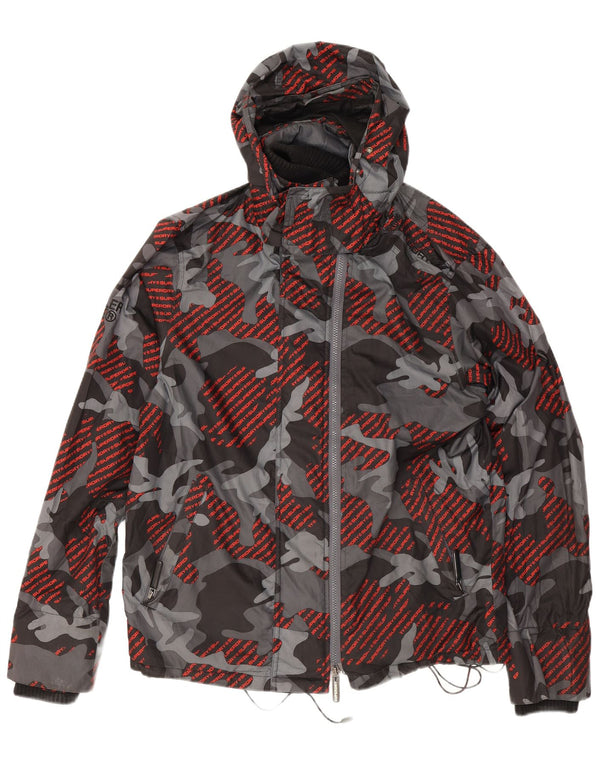 Jaqueta de chuva masculina Superdry Windcheater Graphic UK 40 grande camuflagem cinza