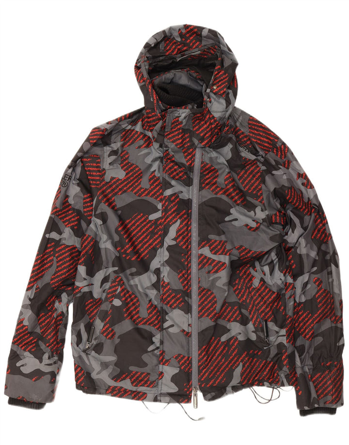 Jaqueta de chuva masculina Superdry Windcheater Graphic UK 40 grande camuflagem cinza