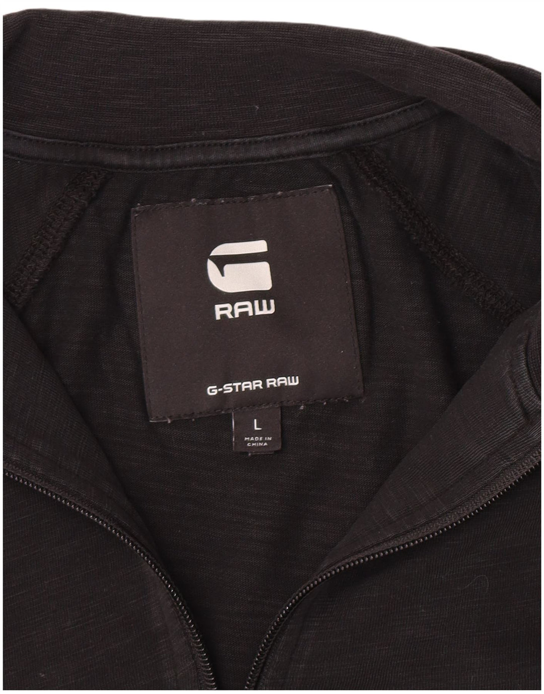 Top masculino G-Star com zíper e manga comprida grande preto