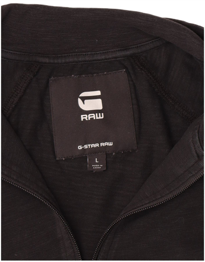 Top masculino G-Star com zíper e manga comprida grande preto