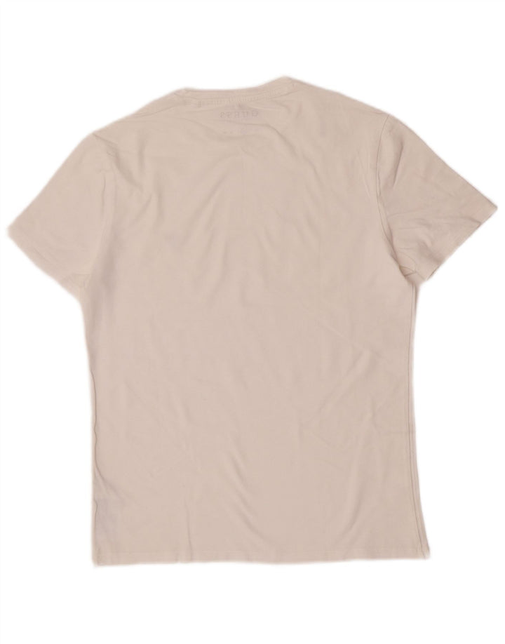 Guess Mens Camiseta Super Slim Fit Top Médio Algodão Branco