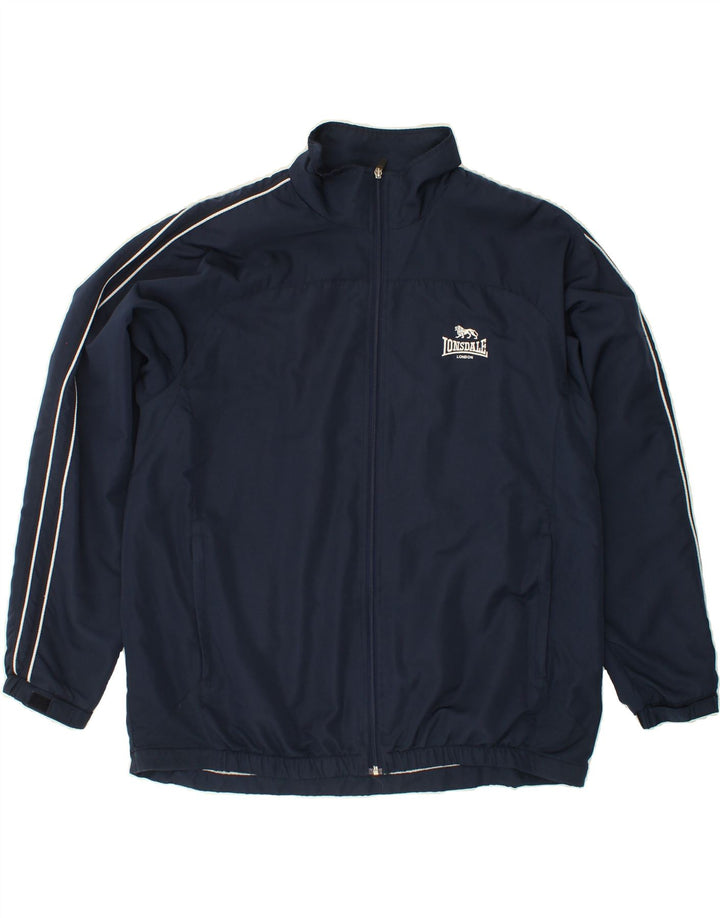 LONSDALE Jaqueta masculina de agasalho grande poliéster azul marinho