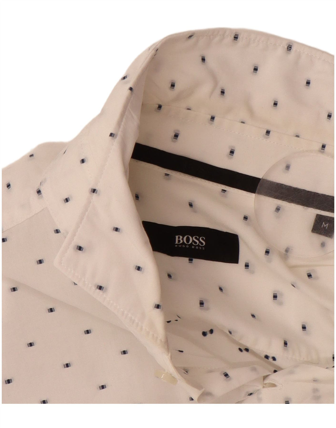 Camisa masculina HUGO BOSS média off white geométrica
