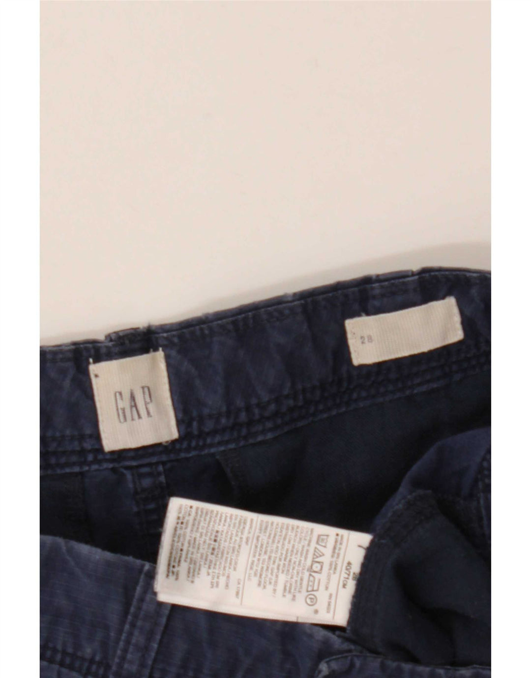 Shorts cargo masculino Gap W28 algodão listrado azul marinho médio