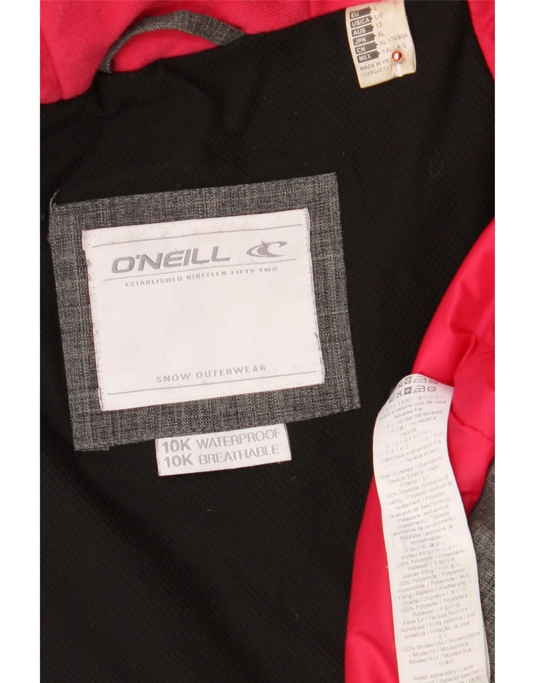 Jaqueta Parka masculina com capuz O'Neill Reino Unido 40 poliéster cinza grande
