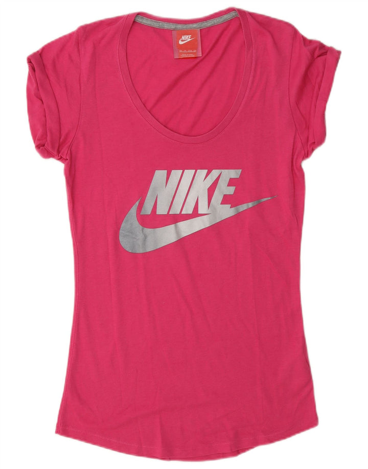 Camiseta Nike Feminina Oversized Graphic Top UK 6 XS Rosa Poliéster