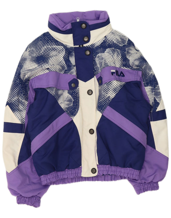 Fila Womens Loose Fit Ski Jacket IT 42 Médio Roxo Poliéster Retro