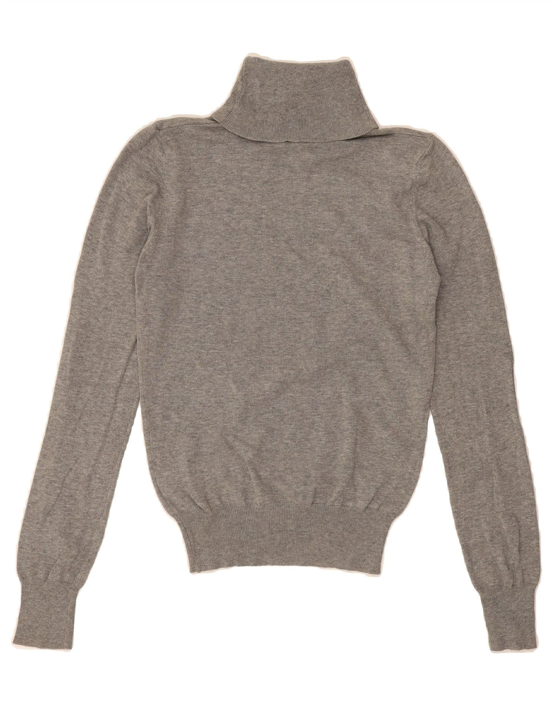 VINTAGE Womens Roll Neck Jumper Sweater EU 36 Small Grey Cotton Vintage Vintage and Second-Hand Vintage from Messina Hembry 