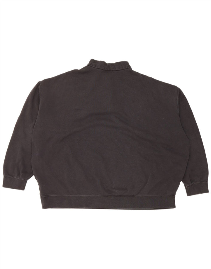 Moletom feminino Nike com zíper 1/4 oversized jumper UK 16 grande algodão preto