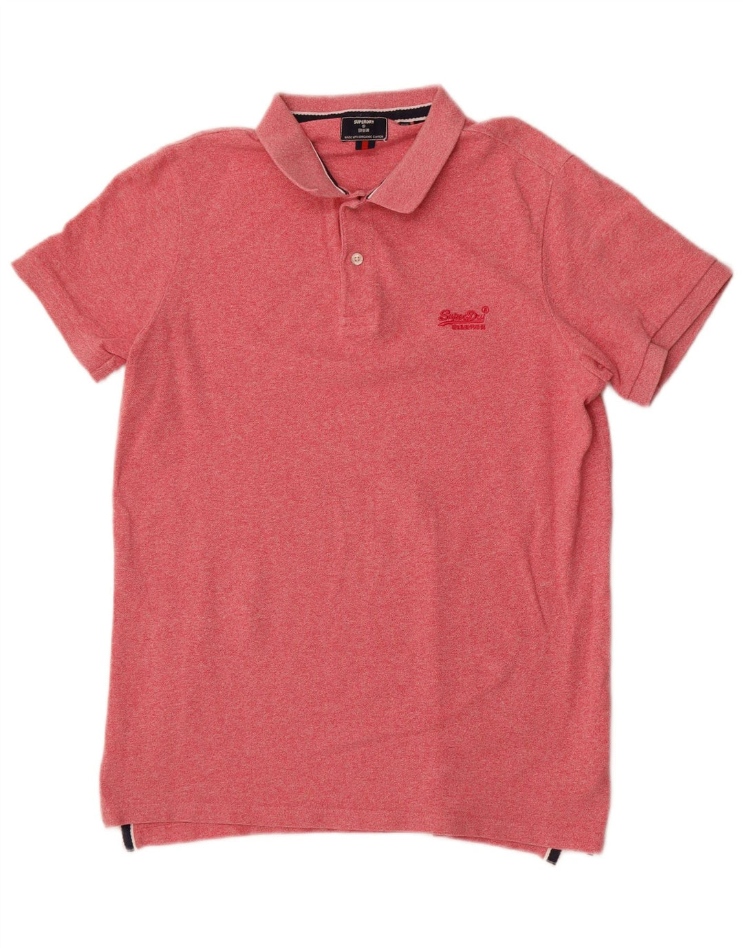 Camisa polo masculina Superdry grande algodão manchado rosa