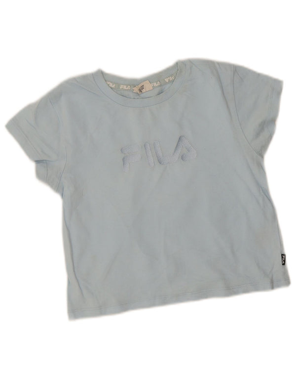 Camiseta Fila Girls Crop Graphic 9-10 Anos Azul Algodão