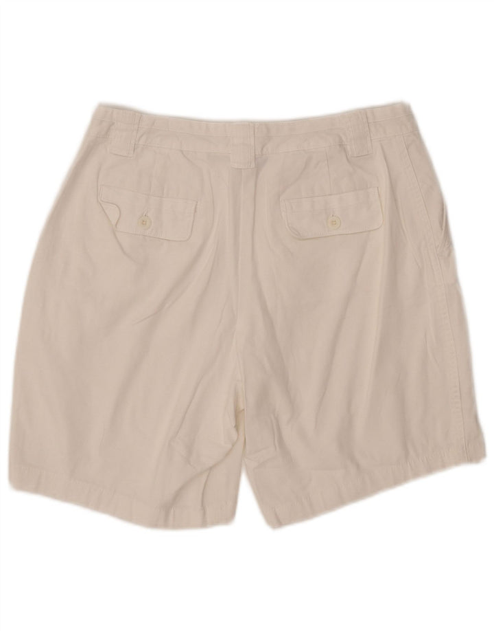 Shorts chino feminino L.L.BEAN cintura média US 10 grande W30 algodão branco