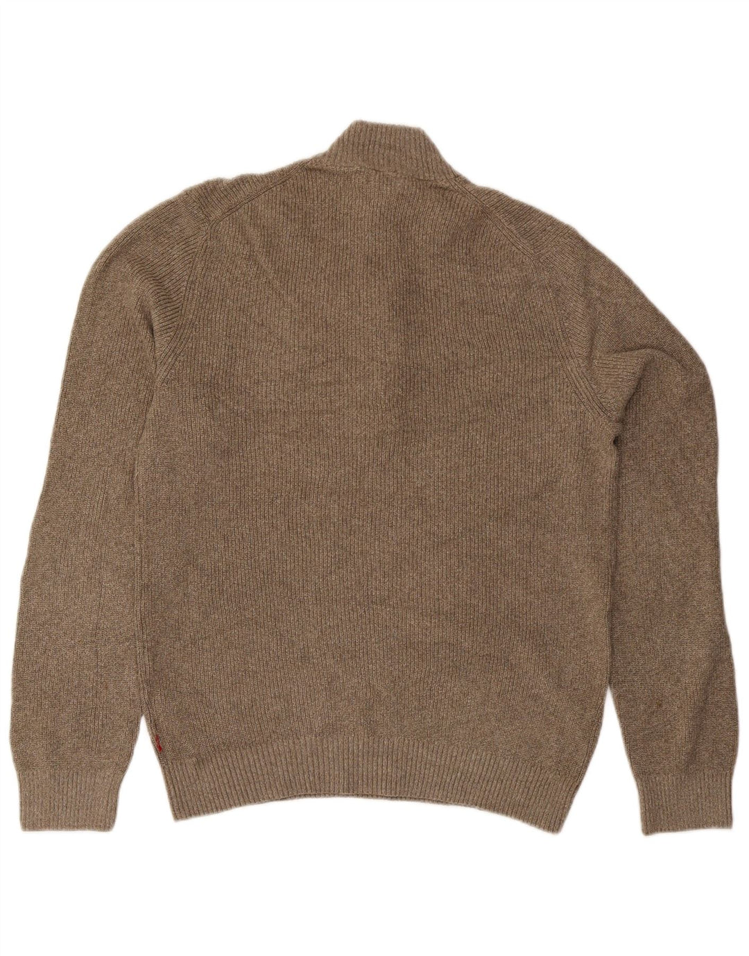 Suéter masculino Izod com zíper e gola em algodão verde grande