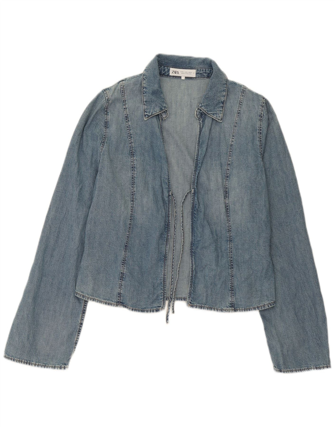 Jaqueta jeans feminina Zara UK 18 XL azul algodão