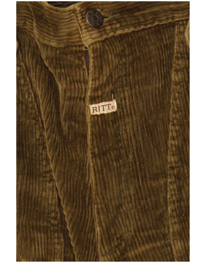 Calça masculina reta de veludo cotelê RITT W31 L29 cáqui