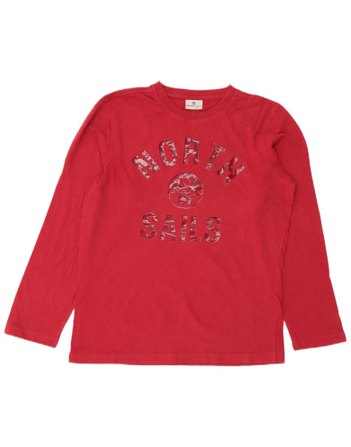 Top gráfico masculino North Sails manga comprida grande algodão vermelho