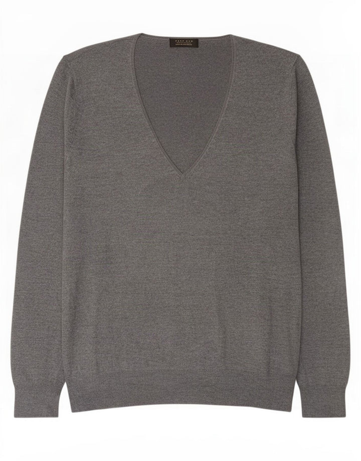 Suéter masculino Zara com decote em V XL cinza