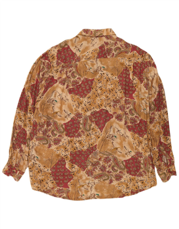 Camisa masculina LEADER grande bege paisley viscose