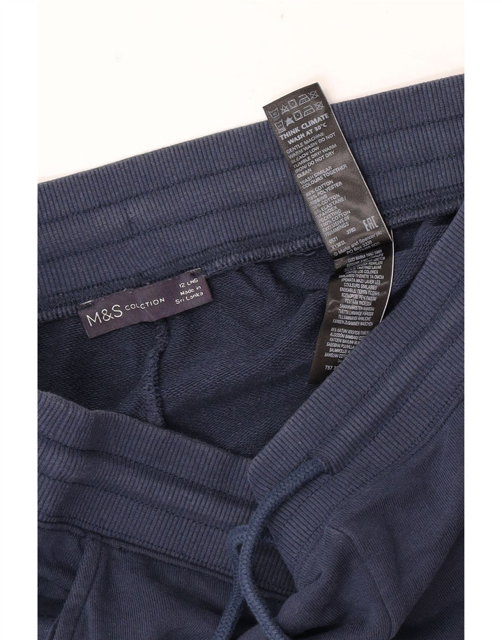Calça de treino feminina Marks & Spencer Joggers UK 12 médio azul marinho