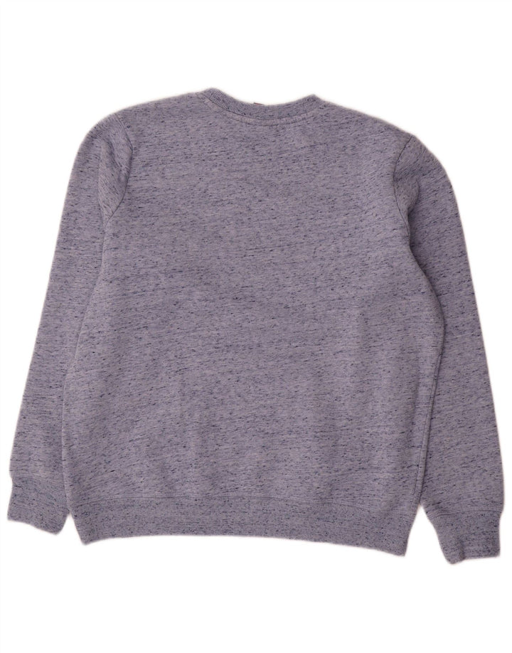Superdry moletom feminino oversized jumper UK 12 médio azul manchado
