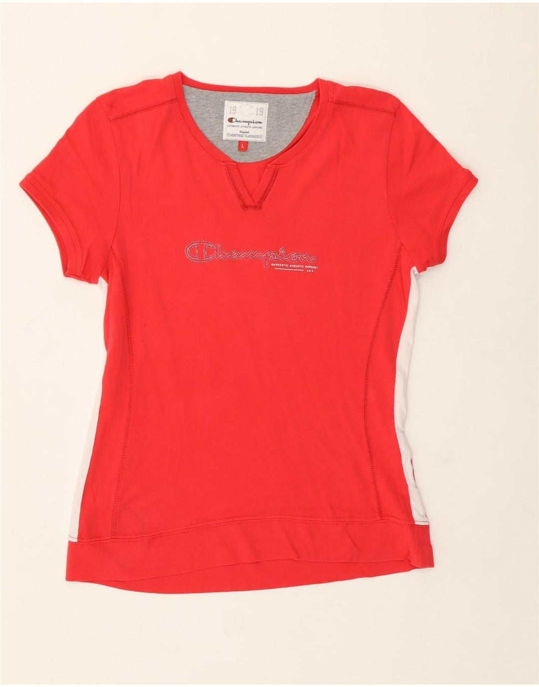 Camiseta feminina Champion Heritage Classics UK 14 grande vermelha